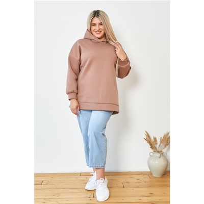 Худи женское Luxury Plus, размер 66, коричневое