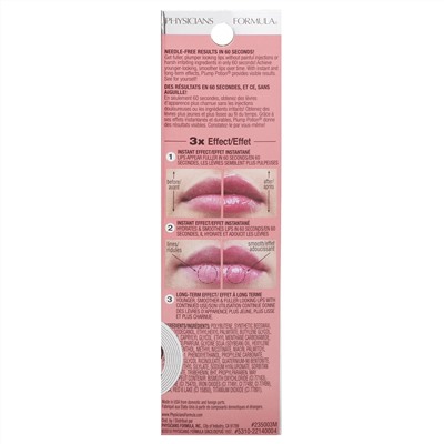Physicians Formula, Plump Potion, безинъекционный коктейль для увеличения объема губ, Pink Crystal Potion 2214, 3 г (0,1 унции)