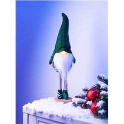 Фигура «Гном в зелёном» 54 см, текстиль, 1 LED, от батареек AG13×3, свечение тёплое белое