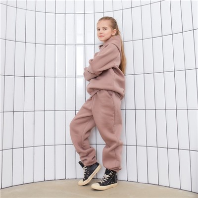 Брюки для девочки MINAKU: Basic Line KIDS, тёмно-бежевые, рост 104 см