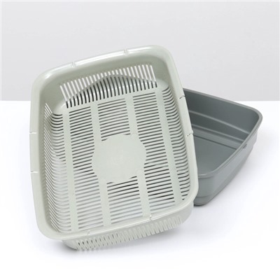 Лоток большой с сеткой Atlantis «Стандарт», 42×31×10 см, серый