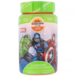 Sundown Naturals Kids, Жевательные конфеты с полноценным комплексом витаминов, «Marvel Avengers», натуральные ароматизаторы со вкусом винограда, апельсина и вишни, 60 жевательных конфет