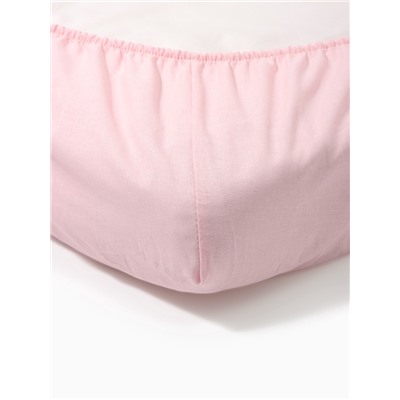 Простыня на резинке ясельная «Крошка Я», 60×120+20 см, поплин, розовая