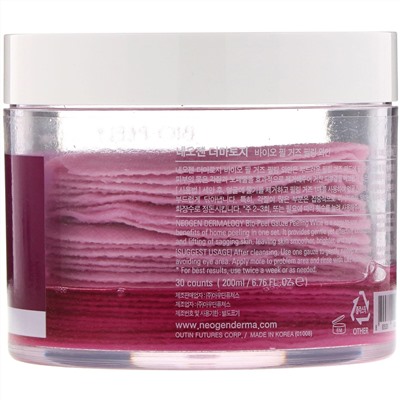 Neogen, Bio-Peel, диски для пилинга, с экстрактом вина, 30 шт., 200 мл (6,76 жидк. унции)