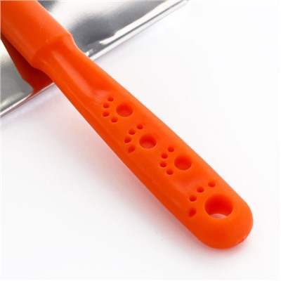 Пуходёрка «Лапки» большая, 12×13 см, без капель, оранжевая