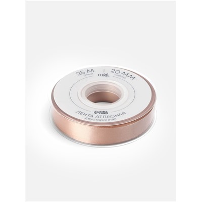 Лента атласная TEIRA, двухсторонняя, 20 мм, 25±1 м, бежевая №812