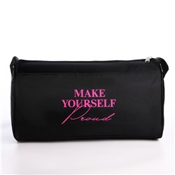 Сумка женская спортивная Make yourself proud, 40×21×19 см, отдел на молнии, чёрная