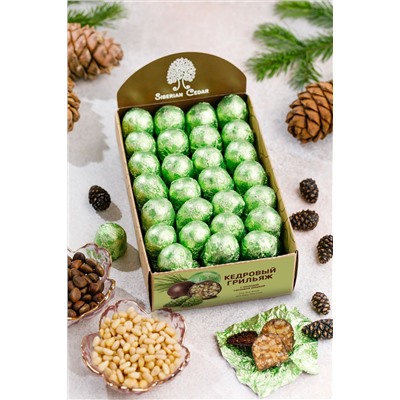 Кедровый грильяж с сосновой шишкой / шоу-бокс / 540 г / ТМ Сибирский кедр