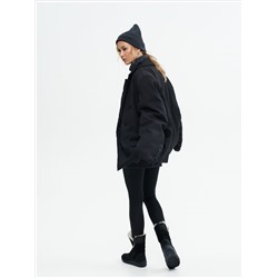 Полусапоги женские чёрные крейзи с замком на литой подошве