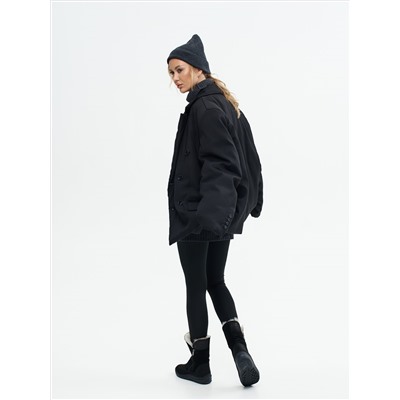 Полусапоги женские чёрные крейзи с замком на литой подошве