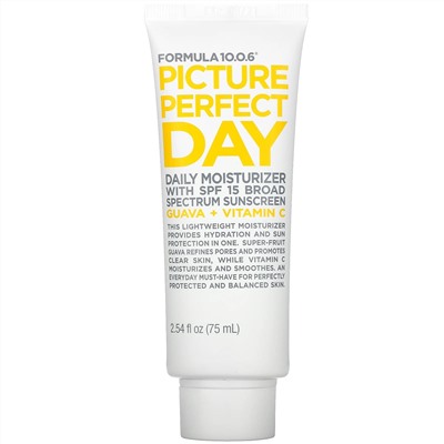 Formula 10.0.6, Picture Perfect Day, Daily Moisturizer with SPF 15 Broad Spectrum Sunscreen, 2.54 fl oz (75 ml)