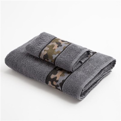 Полотенце махровое Love Life «Милитари» 30×60 см, цв. графит, 100% хлопок, 360 г/м²
