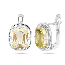 Серьги, лимонный топаз, Берта