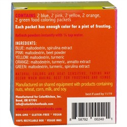 ColorKitchen, Food Colors From Nature, Multi-Color, 10 Packets, 0.088 oz (2.5 g) Each