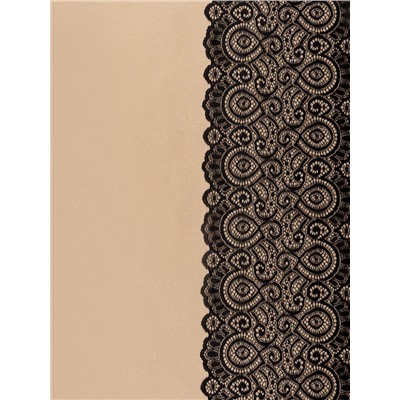 Кружевная эластичная ткань «Павлин», 180 мм, 23±1 м, чёрная