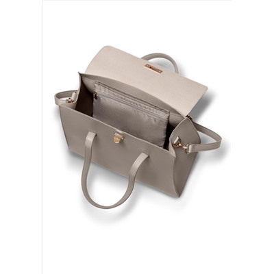 Классическая женская сумка, цвет светло-серый