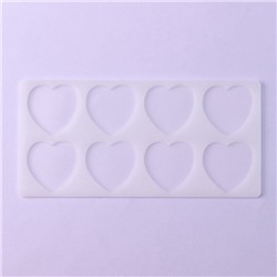 Форма для шоколада «Сердечки», силикон, 8 ячеек, 23.5×11.5×0.3 см, прозрачная
