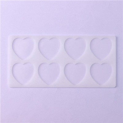 Форма для шоколада «Сердечки», силикон, 8 ячеек, 23.5×11.5×0.3 см, прозрачная