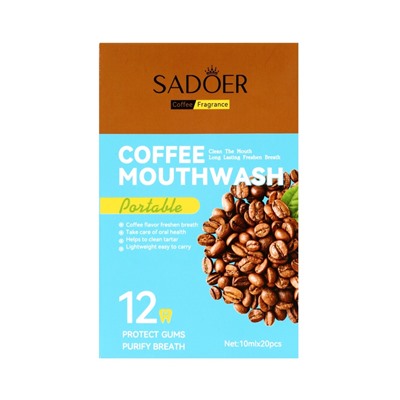 Ополаскиватель для полости рта в стиках со вкусом кофе, 20 шт. по 10 мл