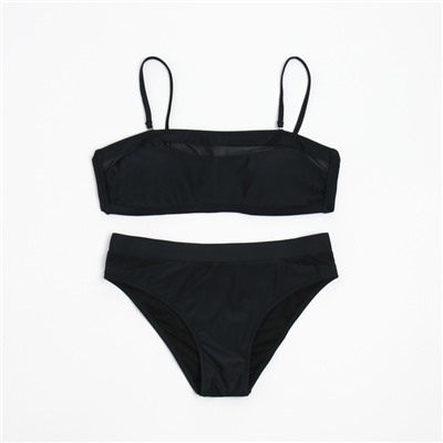 Купальник женский раздельный с лифом бандо MINAKU цвет чёрный, размер 44