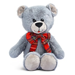 Мишка Ваня В25 серый с бантом