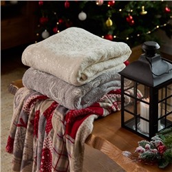 Плед «Этель. Серебряные снежинки», 150×200 см, корал-флис