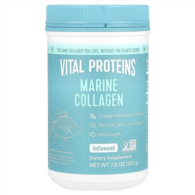 Vital Proteins, морской коллаген, без добавок, 221 г (7,8 унции)