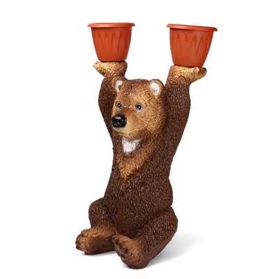 Садовая фигура из гипса «Медведь большой с кашпо», 75×30×40 см