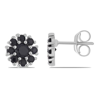 Серьги из серебра сапфир корунд, Салют