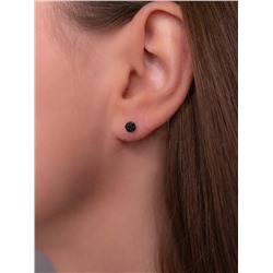 Серьги-пусеты из серебра с фианитами родированные 925 пробы с-7322р216