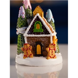 Светодиодная фигура «Дом печеньки», 10×7 см, 4 LED, от батареек, свечение тёплое белое