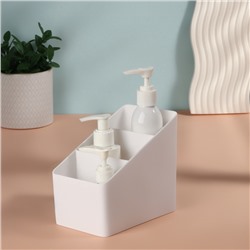 Органайзер для хранения «WHITE», 3 секции, 14.5×9×13 см, белый