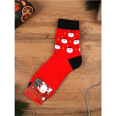 Носки р. 35-40 Новый год  / L826 /уп 10/400/1200/ ОДНА ПАРА/ МАРКА