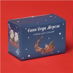 Набор для специй новогодний Доляна «Сани Деда Мороза», 3 предмета: солонка 130 мл, перечница 130 мл, подставка, 16,8×12×9 см