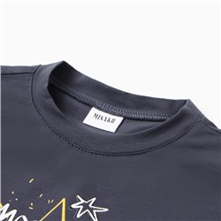 Футболка детская MINAKU: Exclusive print, графитовая, рост 110 см