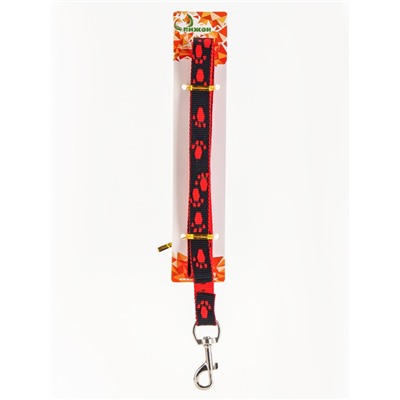 Шлейка с поводком «Большая лапа», ширина 1.5 см, поводок 120 см, шлейка 28-42 см, красная, чёрная