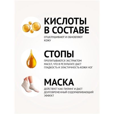 Отшелушивающая маска-носки для ног на основе кокосового молока, 1 пара