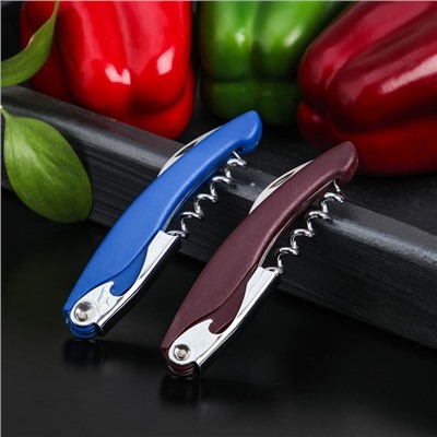 Штопор складной Доляна «Акула», нержавеющая сталь, МИКС