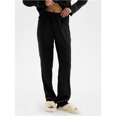 Пижама женская (рубашка, брюки) KAFTAN Leo black collection, размер 40-42, чёрная