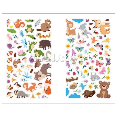Веселые наклейки. В лесу