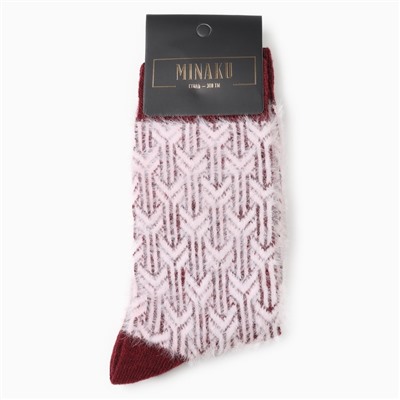 Носки женские махровые MINAKU, бордовые, размер 36-41