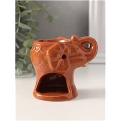 Аромалампа для эфирных масел «Слоник в цветах», керамика, 8.5×5.8×7.4 см, МИКС