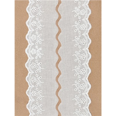 Кружево шитьё, 55 мм, 13±1 м, белое