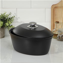 Утятница KUKMARA «Традиция», 4 л, антипригарное покрытие, литой алюминий, чёрная