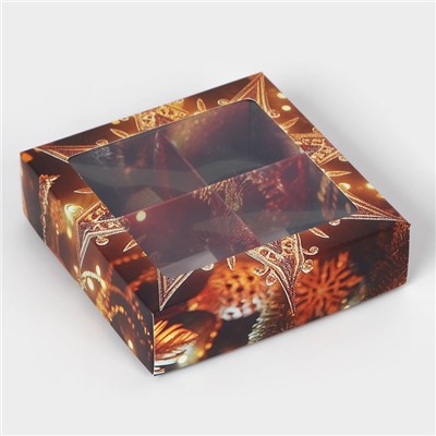 Коробка под 4 конфеты «Новогодняя звезда», 12.5×12.5×3.5