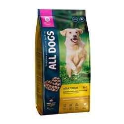 Сухой корм ALL DOGS для взрослых собак, курица, 13 кг