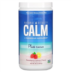 Natural Vitality, Natural Calm Plus Calcium со вкусом малины и лимона, 454 г (16 унций)