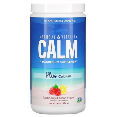 Natural Vitality, Natural Calm Plus Calcium со вкусом малины и лимона, 454 г (16 унций)