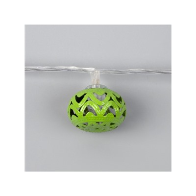 Гирлянда «Нить» 4 м с насадками «Шарик с орнаментом», IP20, прозрачная нить, 20 LED, свечение мульти, 8 режимов, 220 В