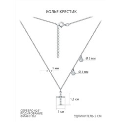 Колье из серебра с фианитами родированное 925 пробы 862803040Ф1